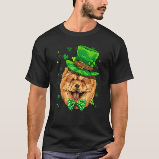 St Patrick's Day Leprechaun Chow Chow Pet Dog Sham T-shirt (Voorkant)