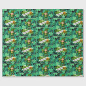 St. Patrick's Day Leprechaun Clover Shamrock Cadeaupapier (Vlak)