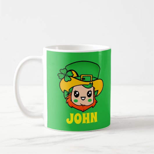 St. Patrick's Day Leprechaun Custom Kinder Groene Koffiemok (Links)