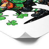 St. Patrick's Day Leprechaun Dab Voetbal Mannen Jo Poster (Hoek)