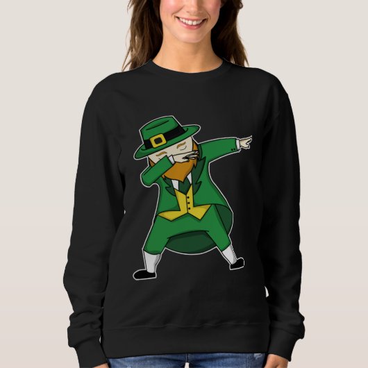 St Patricks Day leprechaun dabbing st patty s Kids Trui (Voorkant)