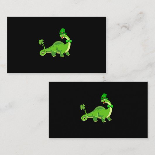 St Patricks Day Leprechaun Dinosaur T Rex Boys Tod Visitekaartje (Voorkant / Achterkant)