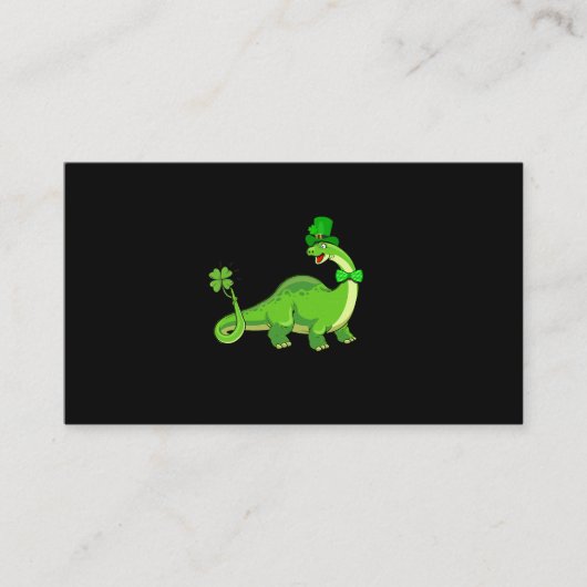 St Patricks Day Leprechaun Dinosaur T Rex Boys Tod Visitekaartje (Voorkant)