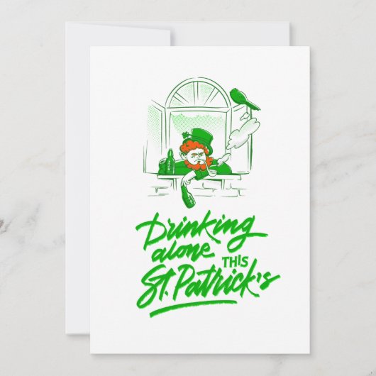st patricks day leprechaun drink alleen kaart (Voorkant)