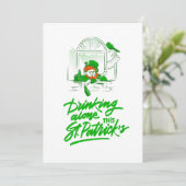 st patricks day leprechaun drink alleen kaart (Staand voorkant)