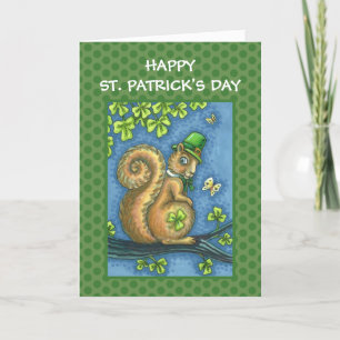 ST. PATRICKS DAY LEPRECHAUN EEKHOORN, GELUKKIG IER FEESTDAGEN KAART