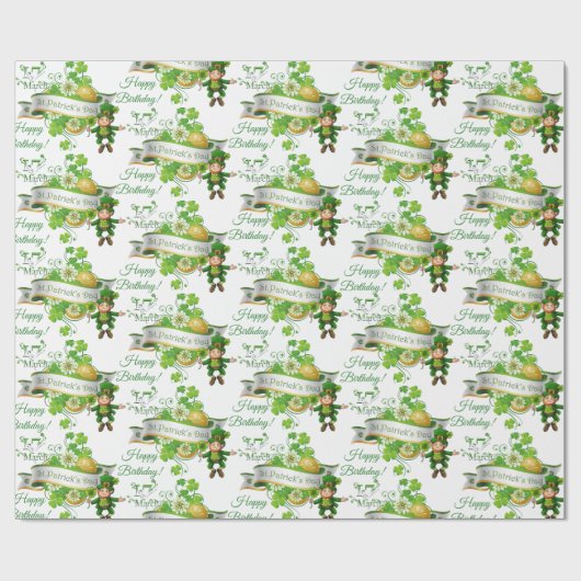 St. Patrick's Day Leprechaun elk sms bericht Cadeaupapier (Vlak)