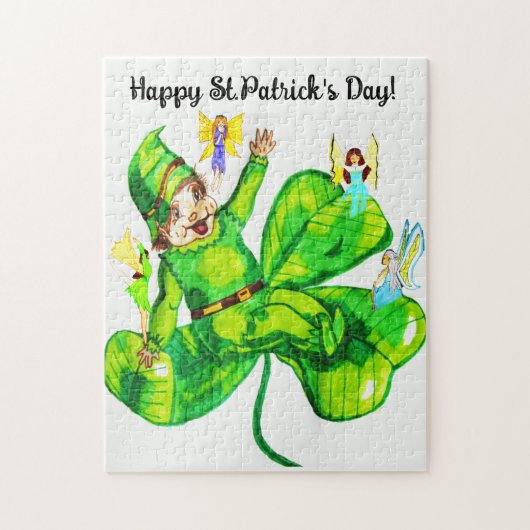 ST. PATRICK'S DAY LEPRECHAUN EN FARIES LEGPUZZEL (Verticaal)