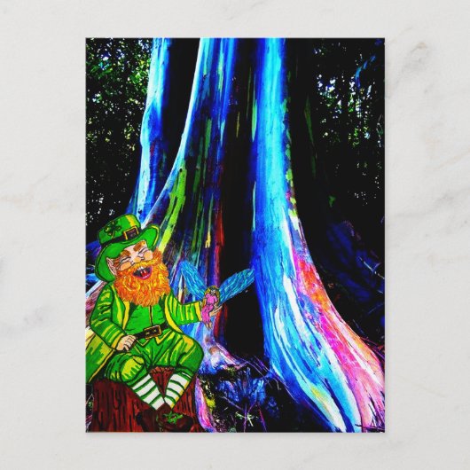 ST. PATRICK'S DAY LEPRECHAUN EN FEE FEESTDAGENKAART (Voorkant)