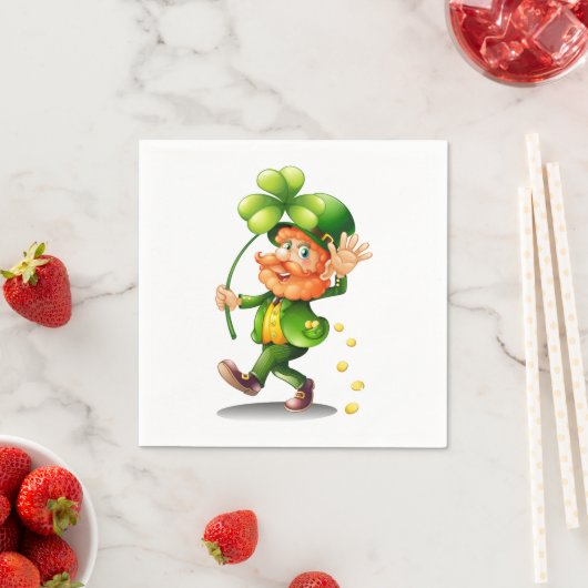 St. Patrick's Day Leprechaun en gouden munten Servet (Insitu)