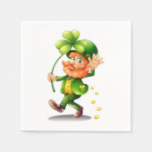 St. Patrick's Day Leprechaun en gouden munten Servet (Voorkant)
