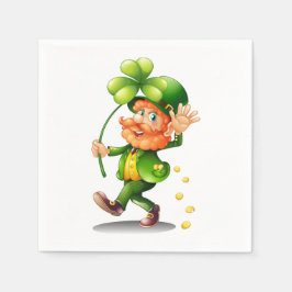 St. Patrick's Day Leprechaun en gouden munten Servet
