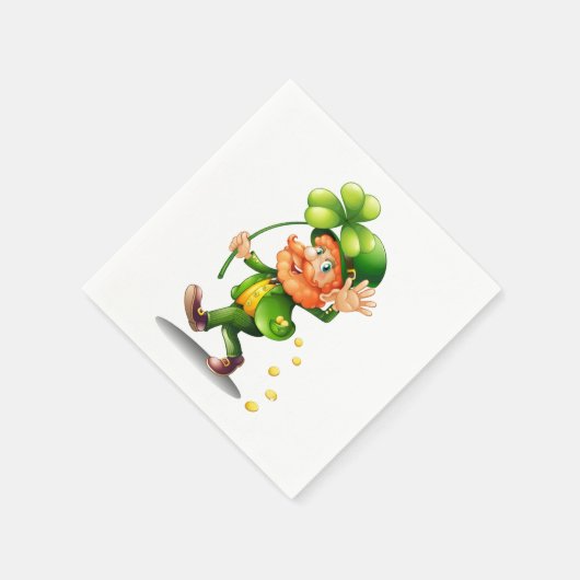 St. Patrick's Day Leprechaun en gouden munten Servet (Hoek)