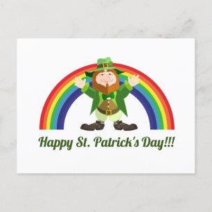 St. Patricks Day Leprechaun en Rainbow-Briefkaart Briefkaart