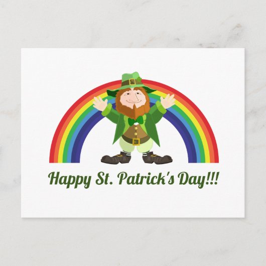 St. Patricks Day Leprechaun en Rainbow-Briefkaart Briefkaart (Voorkant)