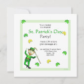 St. Patrick's Day Leprechaun en Shamrocks Kaart (Voorkant)
