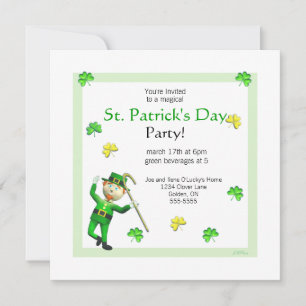 St. Patrick's Day Leprechaun en Shamrocks Kaart