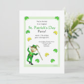 St. Patrick's Day Leprechaun en Shamrocks Kaart (Staand voorkant)