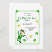 St. Patrick's Day Leprechaun en Shamrocks Kaart (Voorkant / Achterkant)