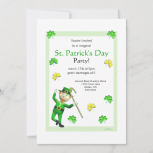 St. Patrick's Day Leprechaun en Shamrocks Kaart