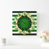 St Patrick's Day ~ Leprechaun ~ "Erin Go Bragh" ~ Vierkante Klok (Huis)