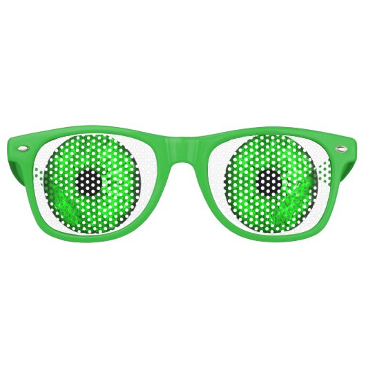St Patricks Day Leprechaun Eyes Green Saint Paddy Retro Zonnebril (Voorkant)