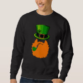St Patrick's Day Leprechaun Face Beard Shamrock Gi Trui (Voorkant)