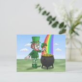 St. Patricks Day Leprechaun Feestdagenkaart (Staand voorkant)
