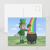 St. Patricks Day Leprechaun Feestdagenkaart (Voorkant / Achterkant)