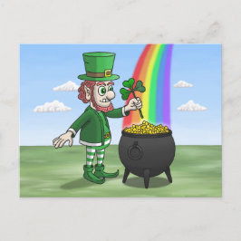 St. Patricks Day Leprechaun Feestdagenkaart