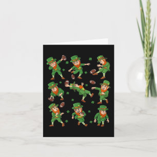 St Patricks Day Leprechaun Football Player Clover Kaart
