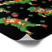 St Patricks Day Leprechaun Football Player Clover Poster (Hoek)