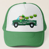 St Patricks Day Leprechaun Funny Drink Beer Trucker Pet (Voorkant)