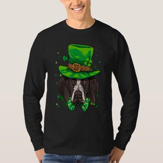 St Patrick's Day Leprechaun German Shorthaired Poi T-shirt (Voorkant)