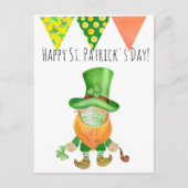 St. Patrick's Day Leprechaun Gnome Covid Face mask Briefkaart (Voorkant)