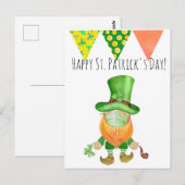 St. Patrick's Day Leprechaun Gnome Covid Mondmaske Briefkaart (Voorkant / Achterkant)