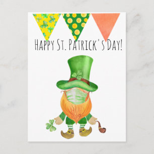 St. Patrick's Day Leprechaun Gnome Covid Mondmaske Briefkaart