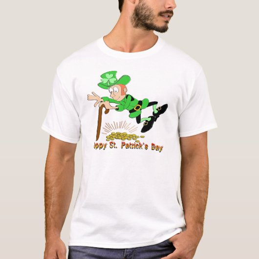 St Patrick's Day Leprechaun Gold T-shirt (Voorkant)