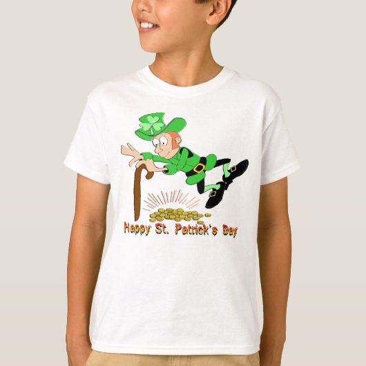 St Patrick's Day Leprechaun Gold T-shirt (Voorkant)
