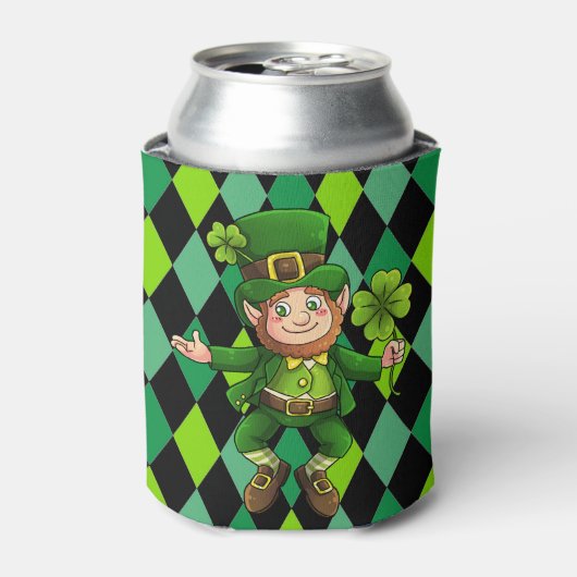 St. Patrick's Day Leprechaun Green Clover Blikjeskoeler (Blikje Voorkant)