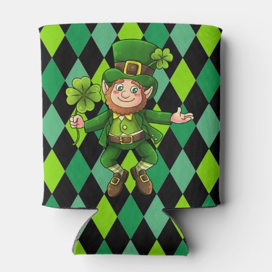 St. Patrick's Day Leprechaun Green Clover Blikjeskoeler (Achterkant)