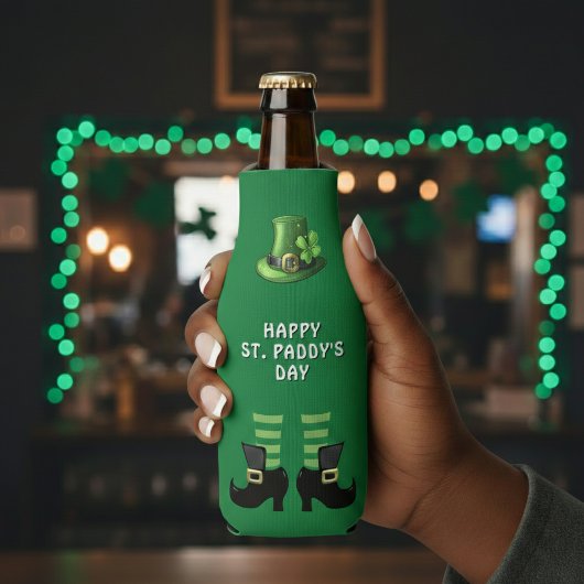 St. Patrick's Day Leprechaun Groen Flesjeskoeler