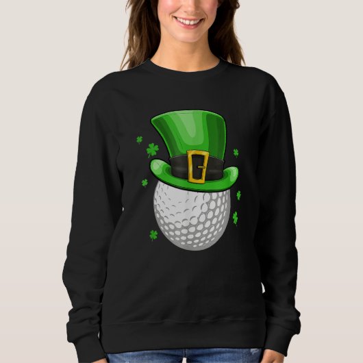 St Patricks Day Leprechaun Hat Shamrock Irish Golf Trui (Voorkant)