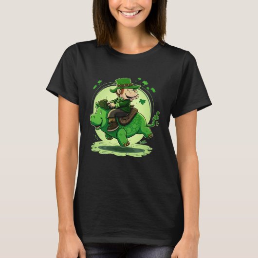 St Patricks Day Leprechaun Hippo Shamrock 1 T-shirt (Voorkant)
