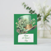 St. Patrick's Day Leprechaun Hoed Feestdagenkaart (Staand voorkant)