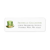 St. Patrick's Day Leprechaun Hoed Retouradres Etiket (Voorkant)