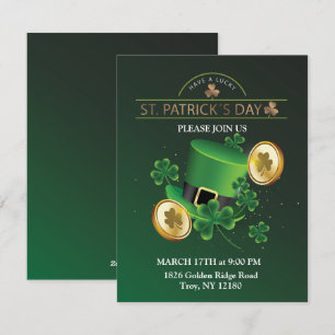 St. Patrick's Day Leprechaun Hoed Shamrocks Iers Feestdagenkaart