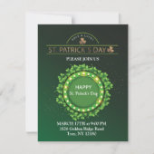 St. Patrick's Day Leprechaun Hoed Shamrocks Iers Feestdagenkaart (Voorkant)