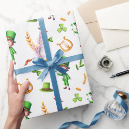 St Patrick's Day Leprechaun Iers Cadeaupapier