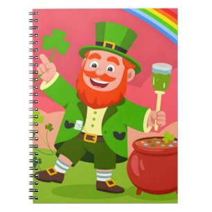 St. Patrick's Day Leprechaun Illustratie  Notitieboek